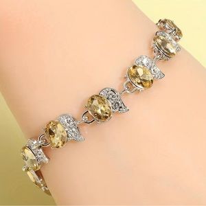 Champagne Sparkling Crystal Zirconia Link Bracelet